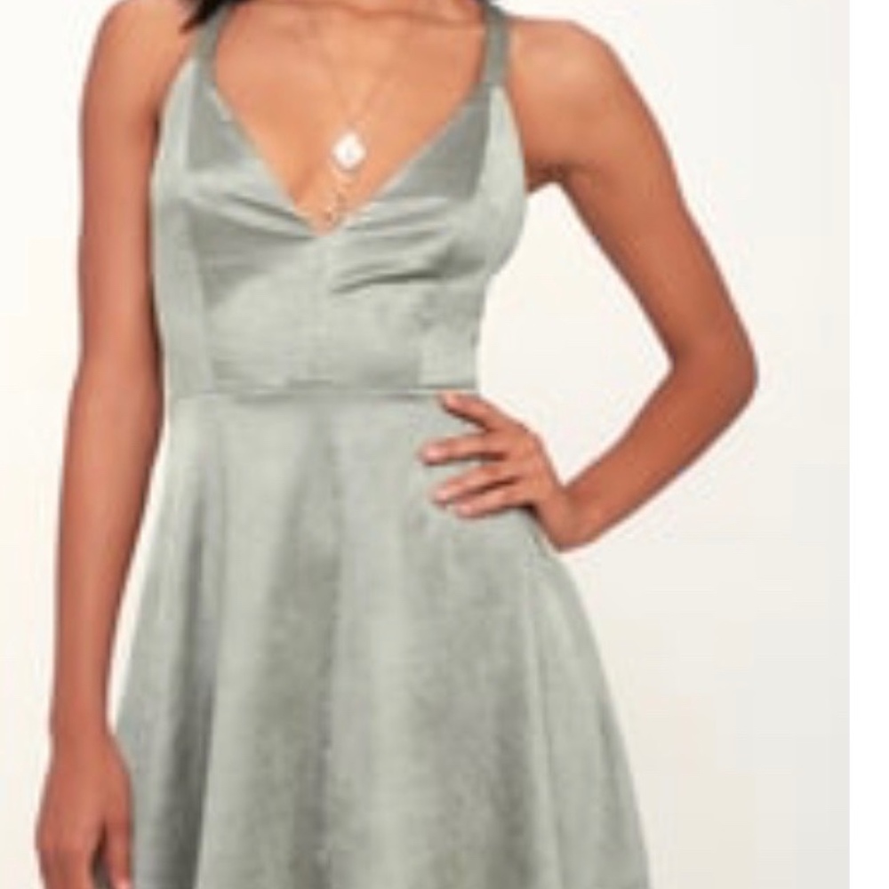 Olive Green Shimmer Dress